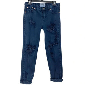 One Teaspoon Jeans Womens Size XS - Small Awesome Baggies Faded Navy Blue Black